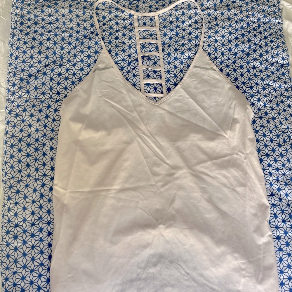 Lululemon athletica White Strappy Back Tank Top